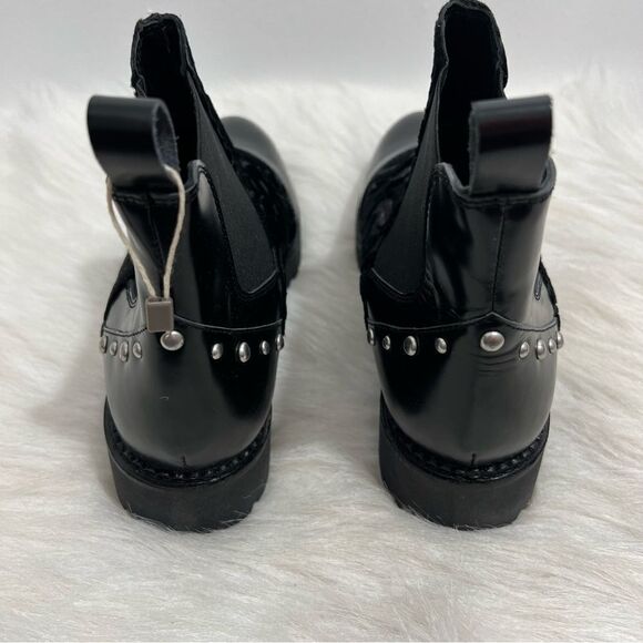 NIB Apepazza Ivonne Black Velvet Flocked Silver Studded  Boot -- EU40 - US 9/9.5 - Picture 8 of 12